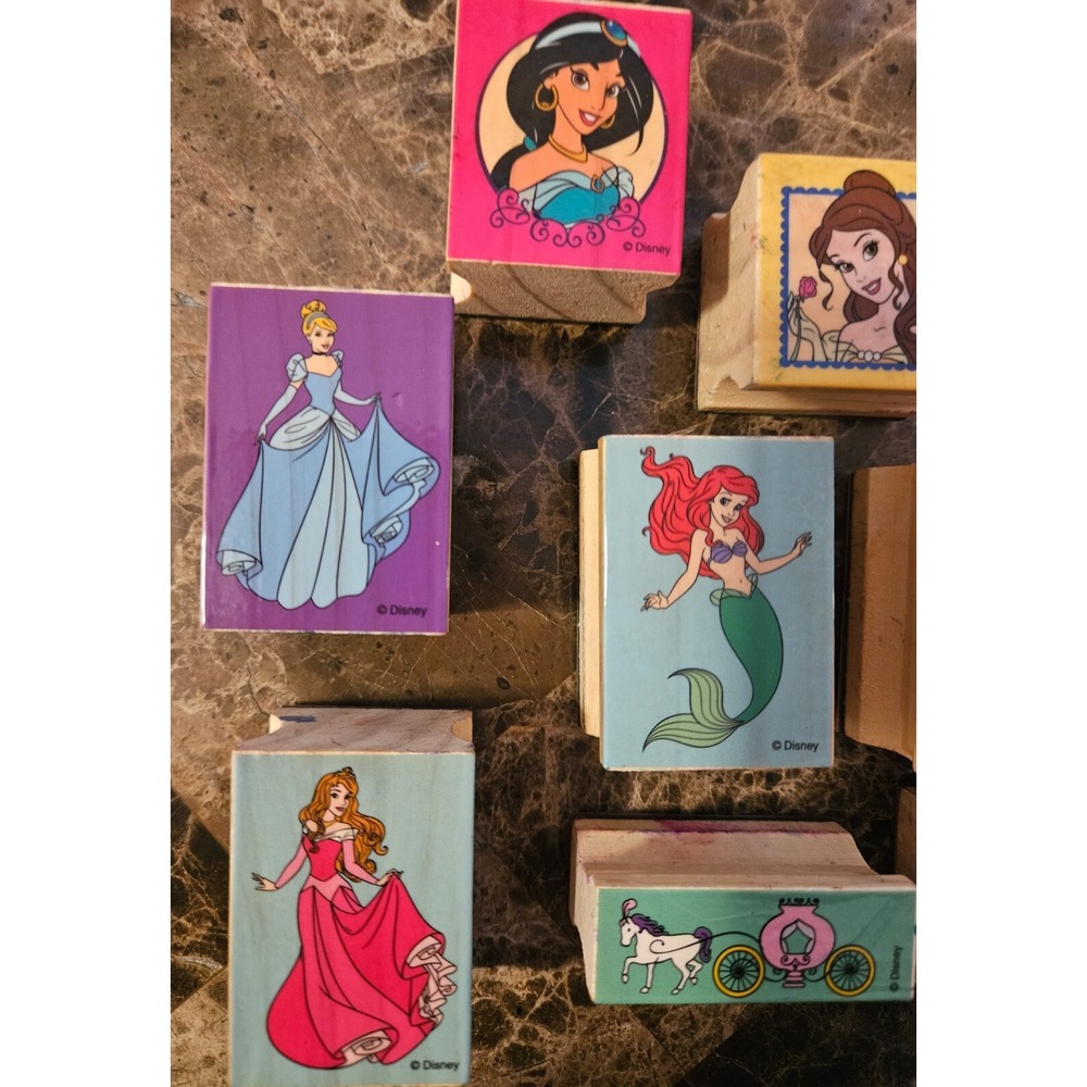 Wooden Disney Princess Rubber Stamps: Melissa & Doug Lot of‎ 9 - Picture 4 of 10